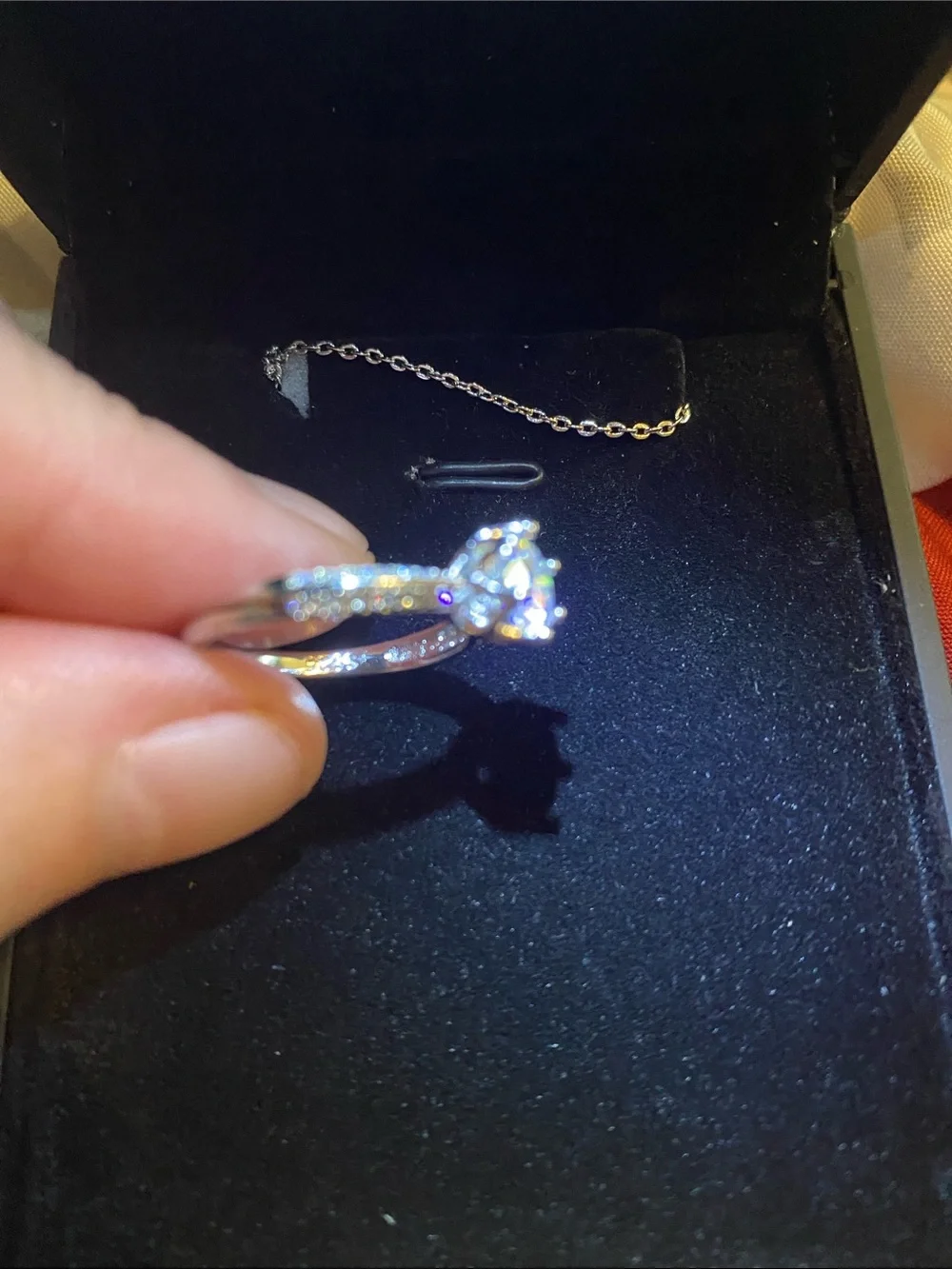 Sterling Silver Moissanite Engagement Ring - D Color, Solid Silver